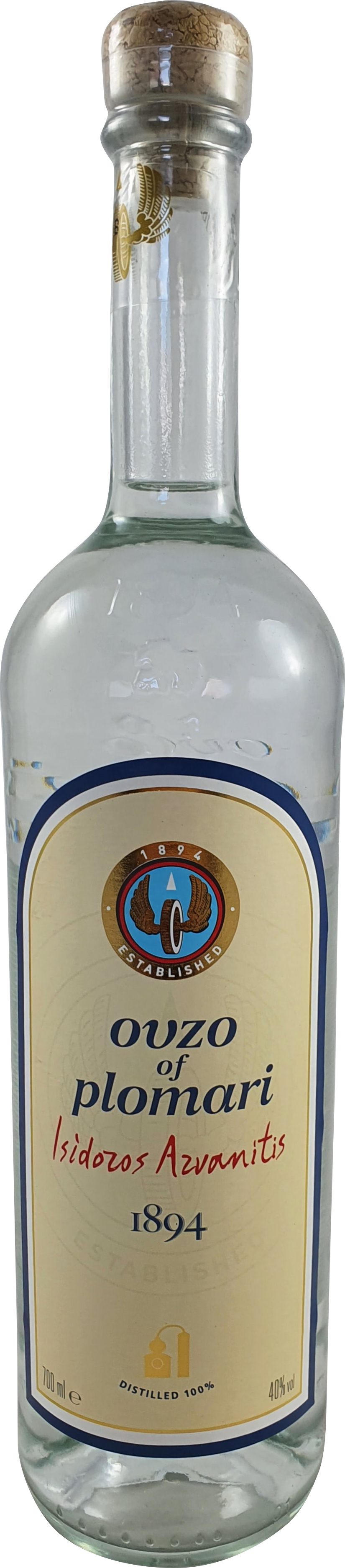 Plomari Ouzo 40 % 0,7L-Artikelnummer-30496-von-Ouzo of Plomari