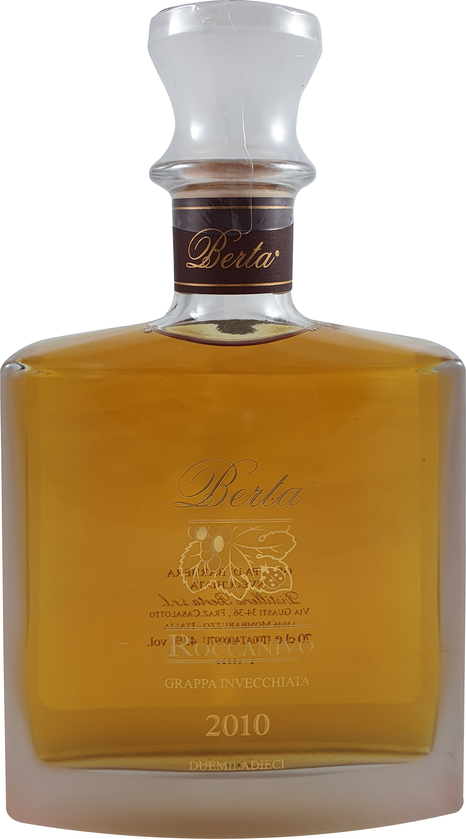Grappa Berta Roccanivo Barbera 43% 0.7L-Artikelnummer-31177-von-Distillerie Berta