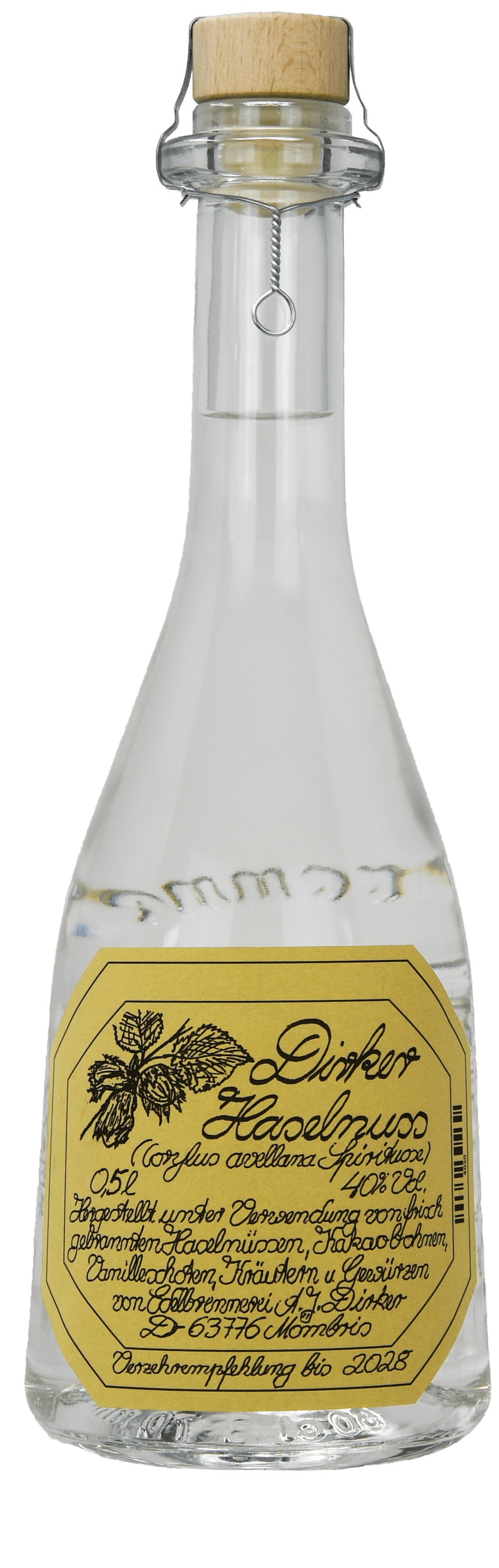 Dirker Haselnussgeist 40 % 0,5L-Artikelnummer-30721-von-Edelbrennerei Dirker