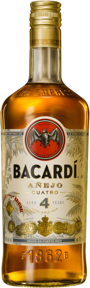 Bacardi Anjeo Cuatro 4 Years 40% 0.7L-Artikelnummer-31056-von-Bacardi