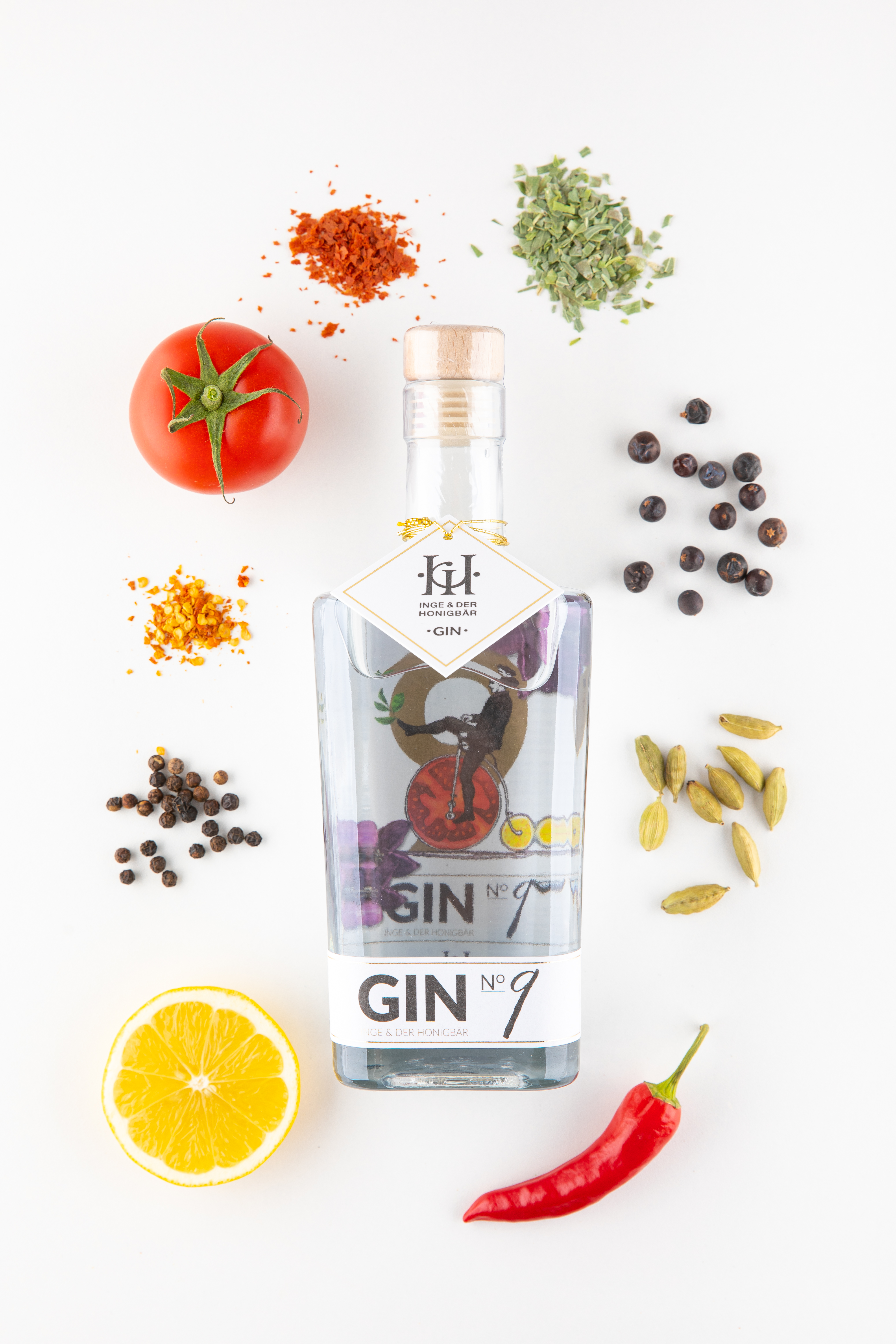 Inge & der Honigbär LONDON DRY GIN NO. 9 43% 0,5l -Artikelnummer-31622-von-Inge und der Honigbär