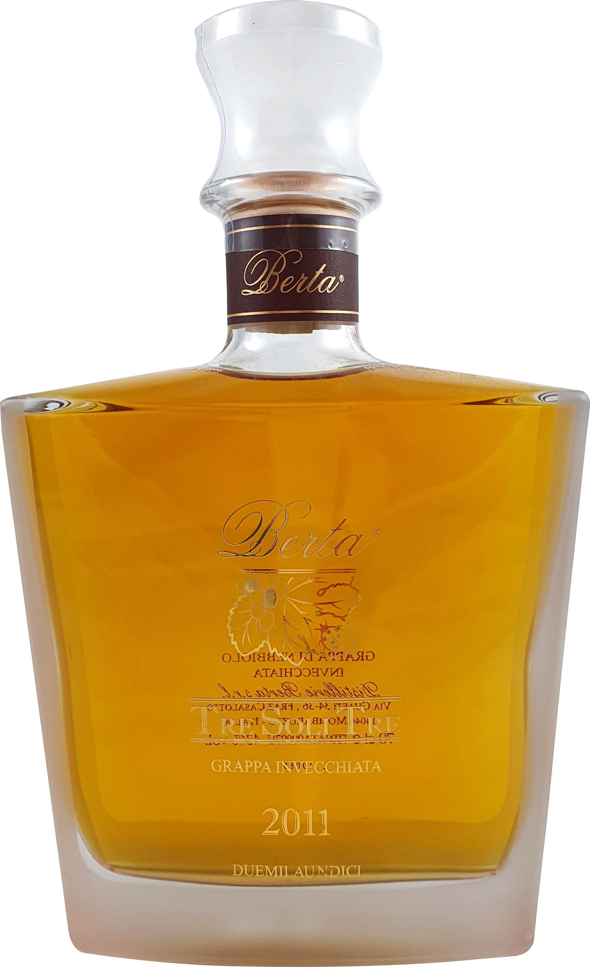 Grappa Berta Tre Soli Tre 43% 0.7L-Artikelnummer-31010-von-Distillerie Berta