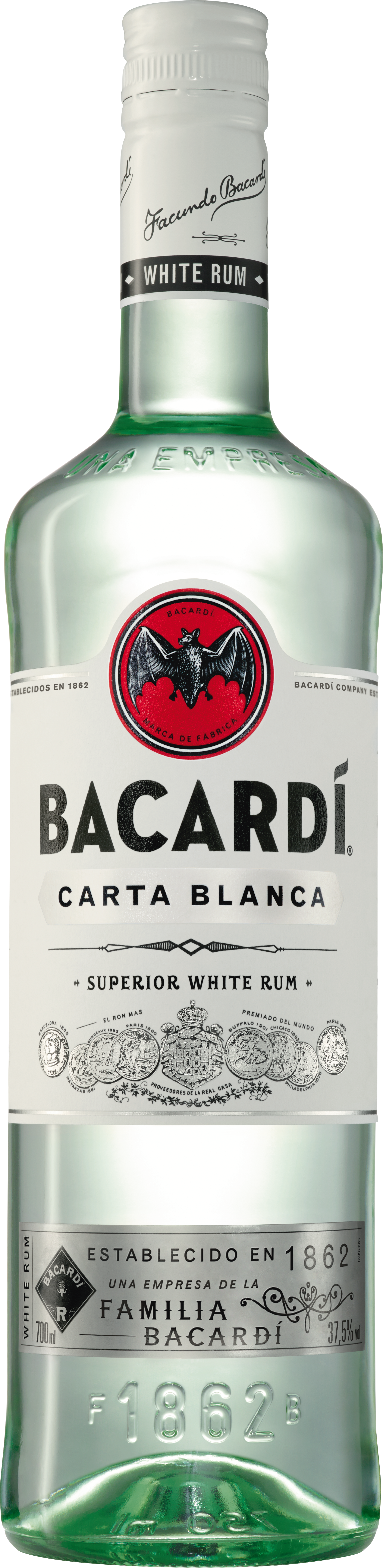 Bacardi Carta Blanca White Rum 37.5 % 1.0L