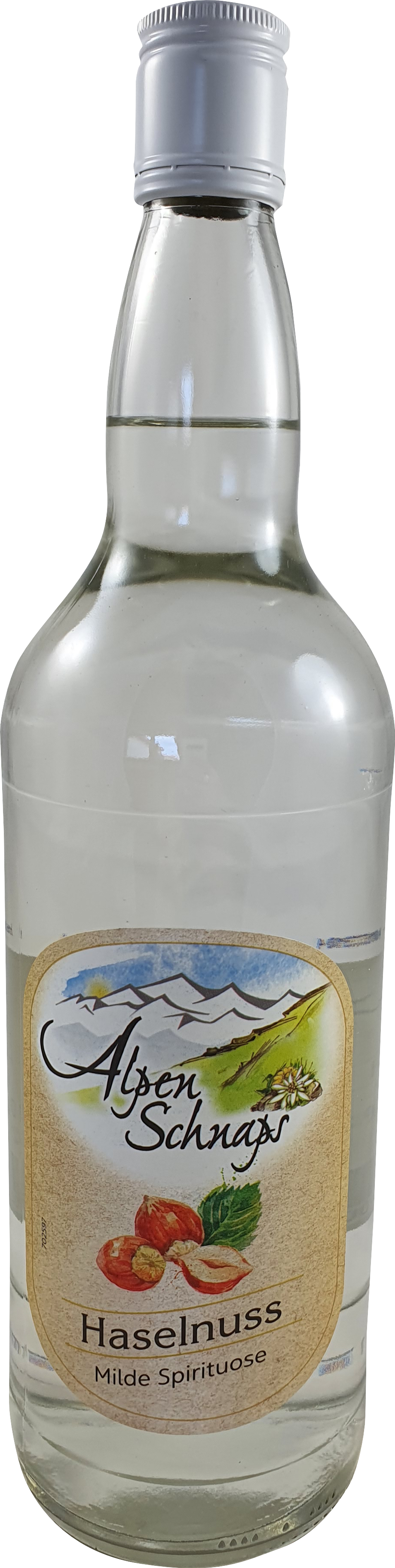 Alpenschnaps Haselnuss 33% 1,0L-Artikelnummer-30189-von-Nannerl