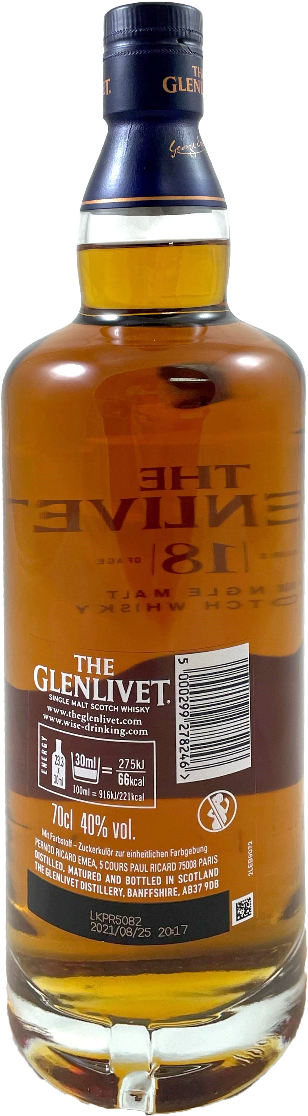 Glenlivet 18 Years 40 % 0.7L-Artikelnummer-30027-von-Glenlivet