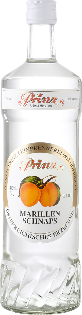 Prinz Marillenschnaps 40% 1,0L-Artikelnummer-5922-von-Fein-Brennerei-Prinz