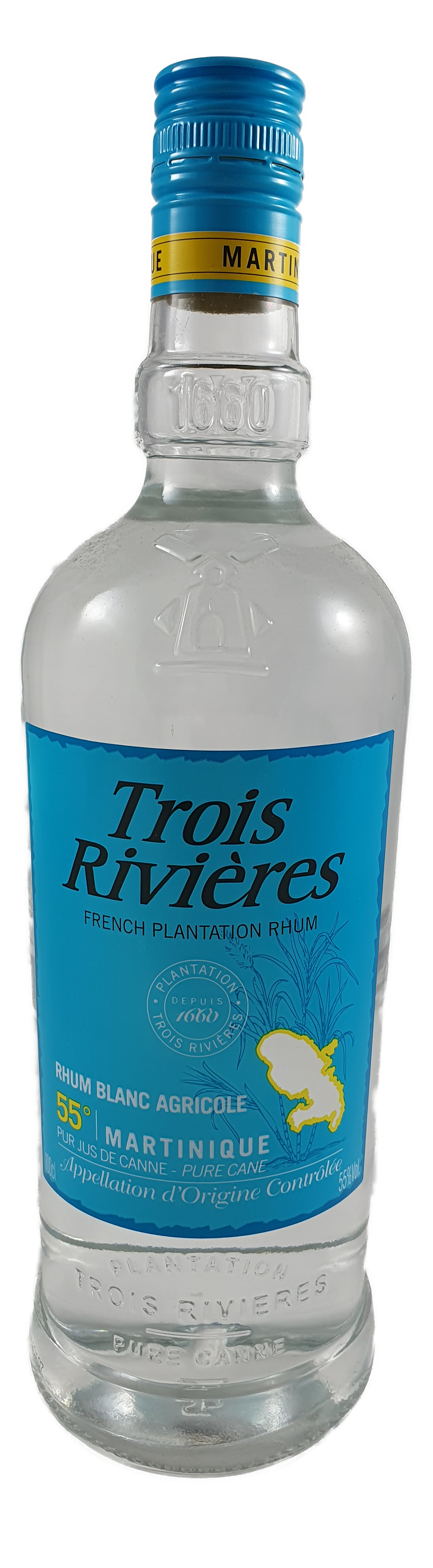 Trois Blanc Rhum 55% Martinique 1.0L-Artikelnummer-30538-von-Distillerie Agricoles Sainte Luce